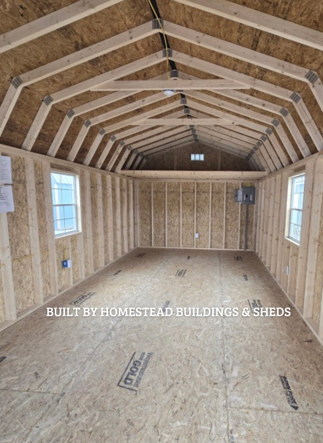 12x24 Deluxe High Barn Cabin with Electrical Design #290