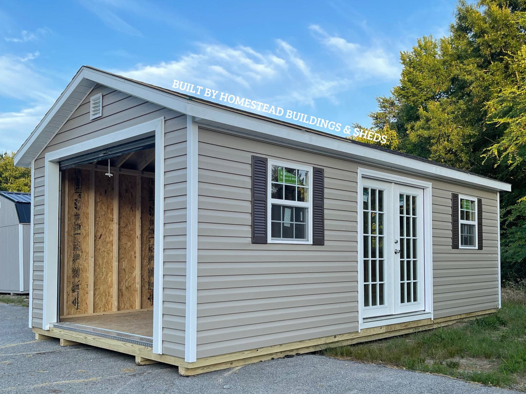 12x24 Heavy Duty Deluxe Vinyl Garage Design #54 - Homestead Buildings & Sheds