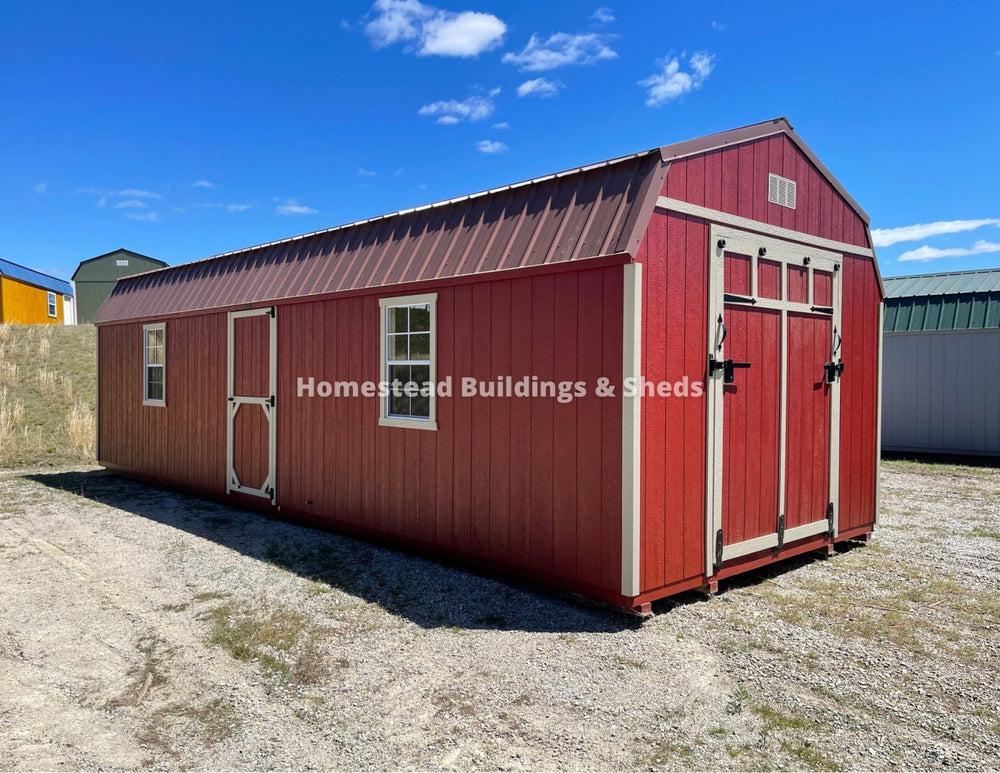 12x32 Deluxe High Barn with Rampage Door Design #2 - Homestead Buildings & Sheds