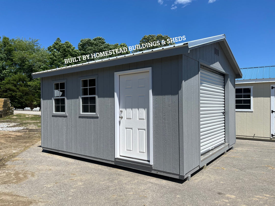 14x16 Deluxe A - Frame Garage Style #27 - Homestead Buildings & Sheds